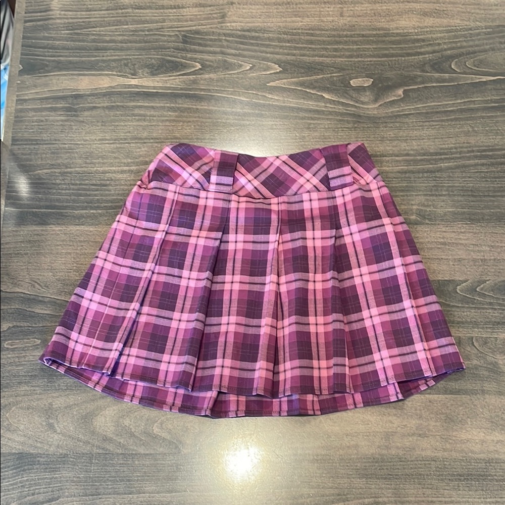 Wild Fable Pink and Black Pleated Skater Mini Skirt
